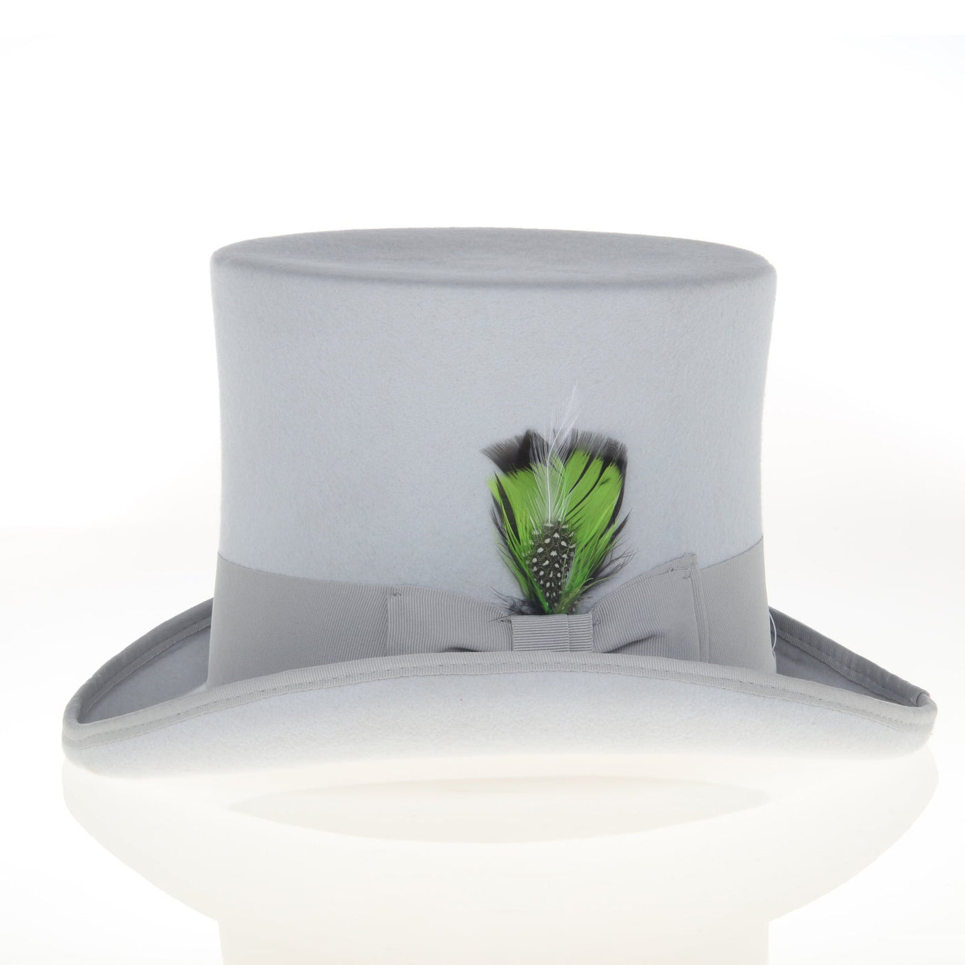 Men's Tall 100% Wool Dress Top Hat in Light Grey