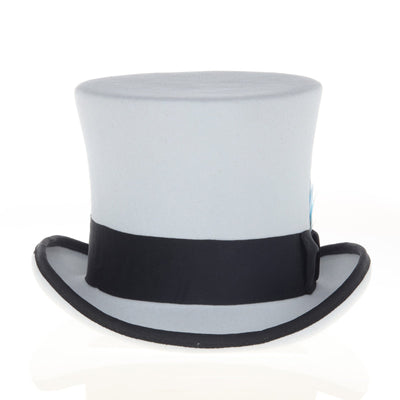 Men's Tall 100% Wool Dress Top Hat in Grey & Black