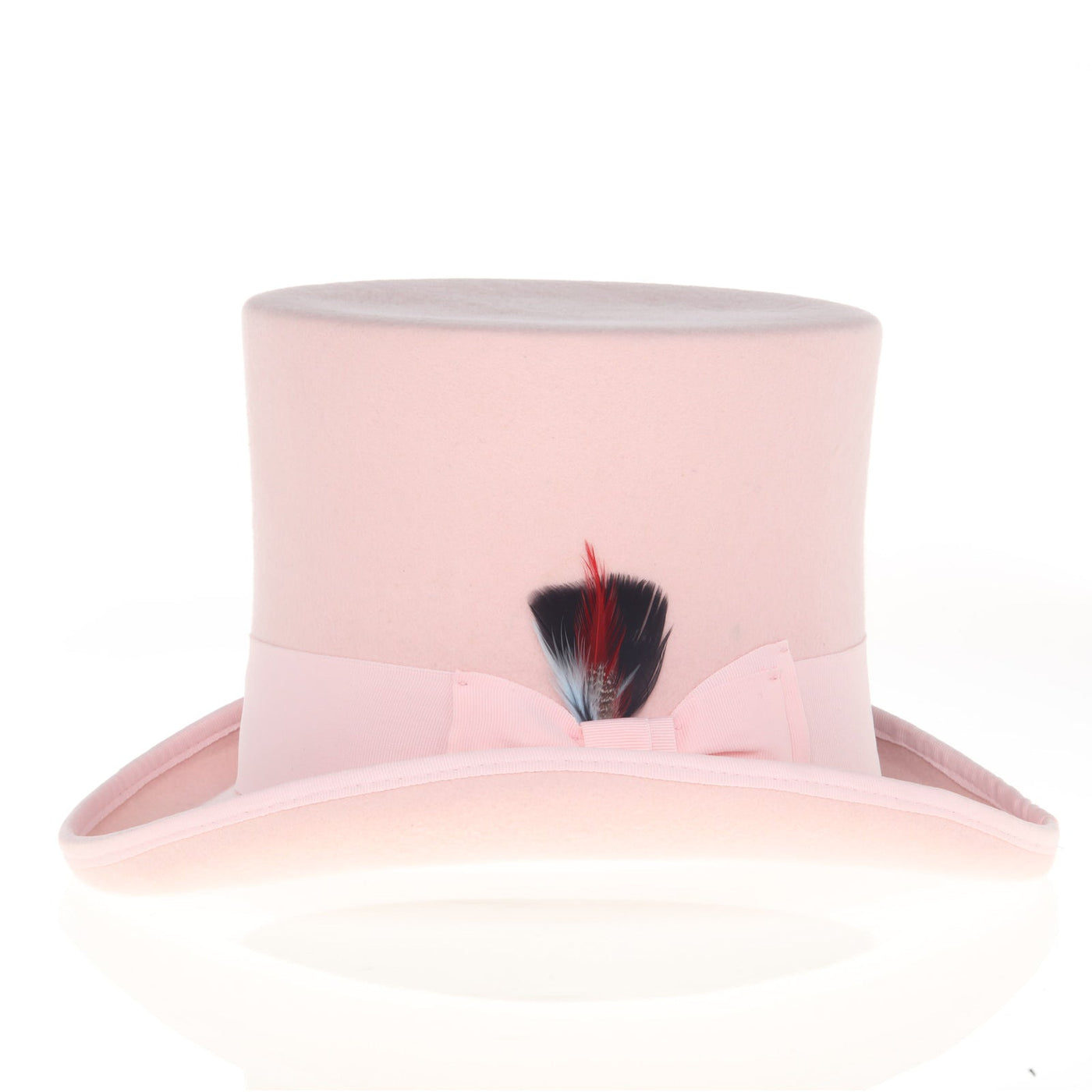 Men's Tall 100% Wool Dress Top Hat in Pink