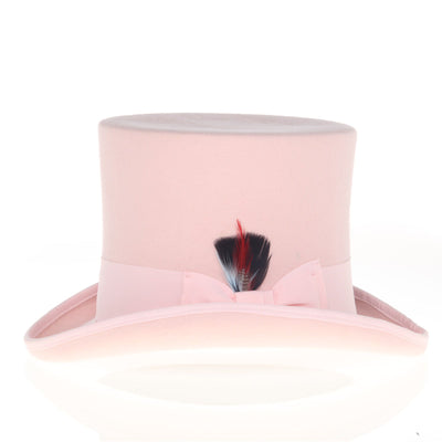 Men's Tall 100% Wool Dress Top Hat in Pink