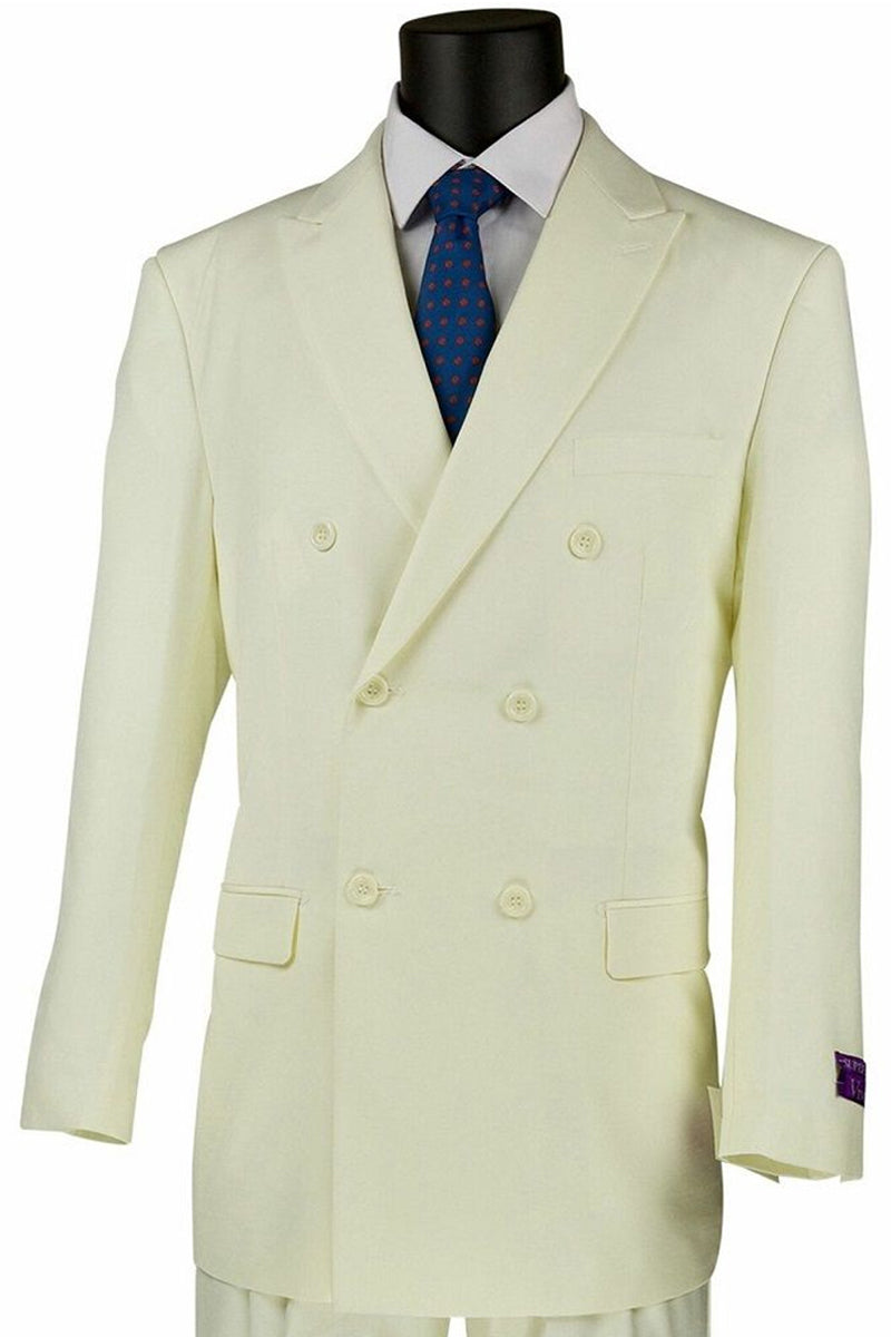 Mens Classic Poplin Double Breasted Suit in Black main image 0