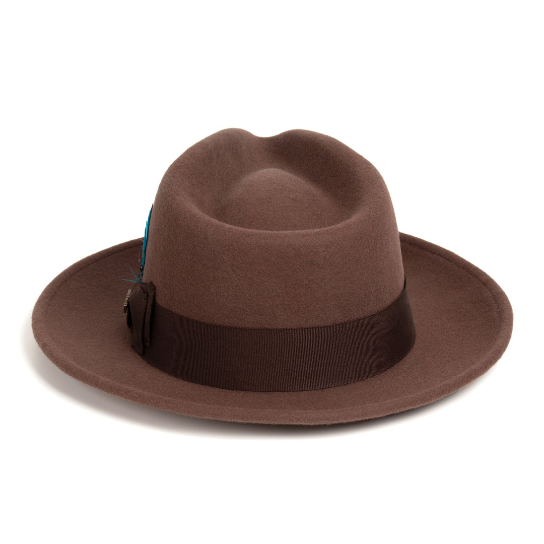 Mens Classic Wool Fedora Dress Hat in Brown – SignatureMenswear