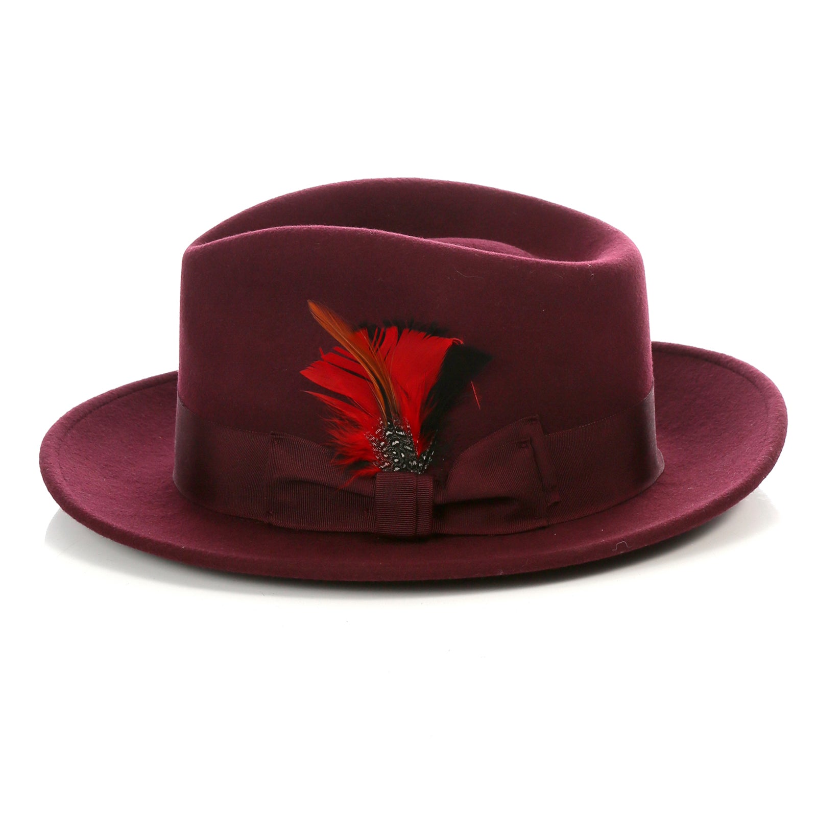 Mens Classic Wool Fedora Dress Hat in Burgundy – SignatureMenswear
