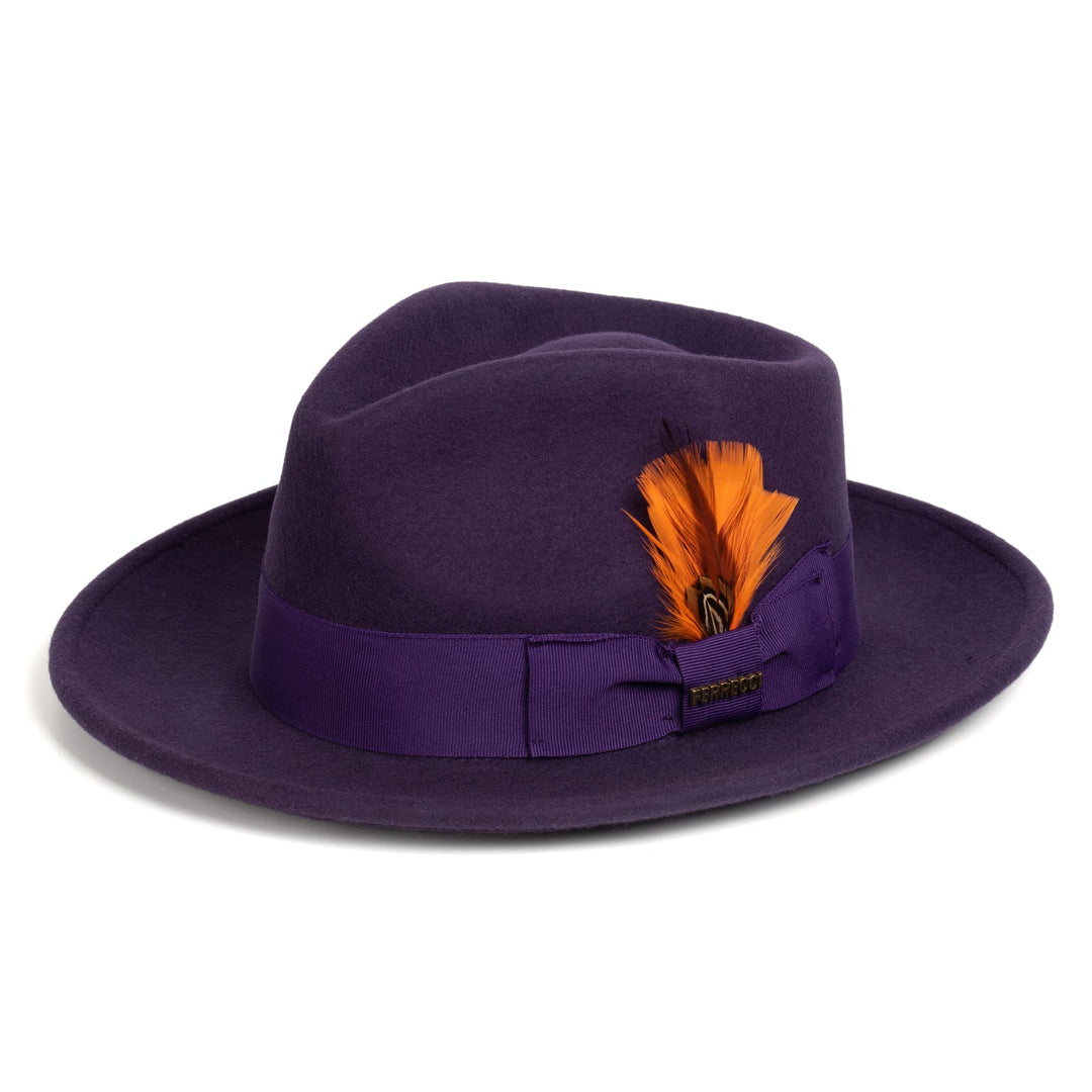 mens purple dress hats Men Godfather Hat MSD -Purple