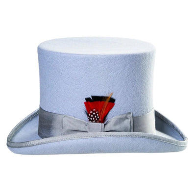 Men's Tall 100% Wool Dress Top Hat in Sky Blue