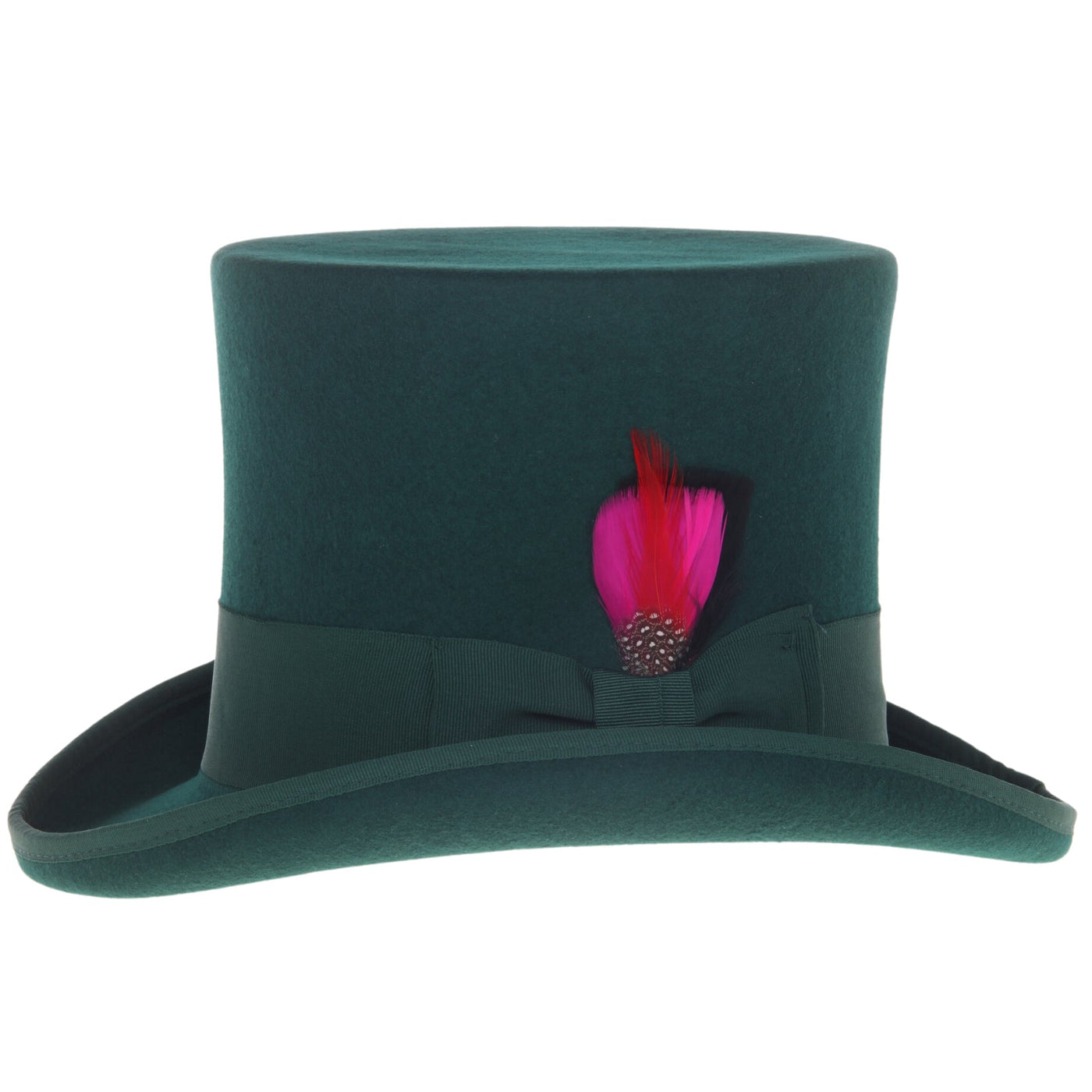 Men's Tall 100% Wool Dress Top Hat in Hunter Green