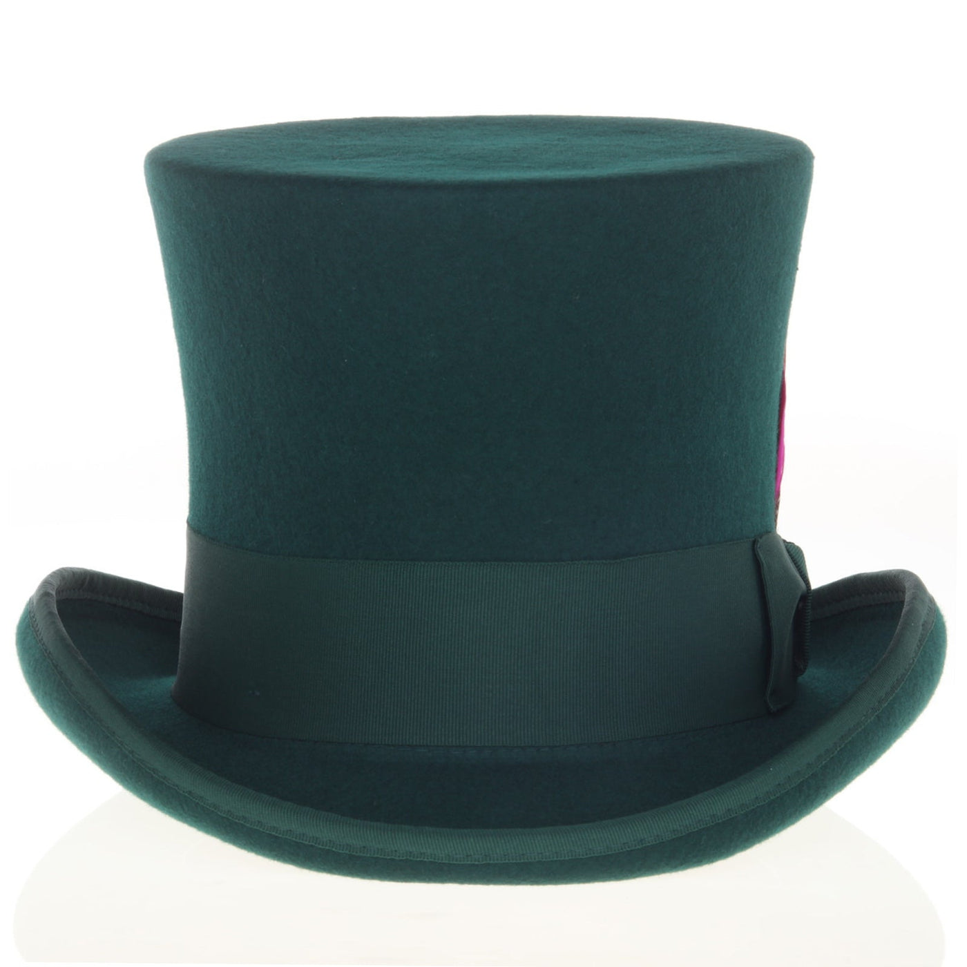 Men's Tall 100% Wool Dress Top Hat in Hunter Green