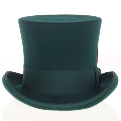 Men's Tall 100% Wool Dress Top Hat in Hunter Green