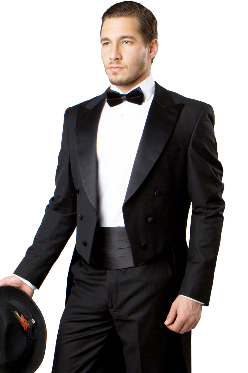 Men's Classic Designer Long Tail Tuxedo in Black