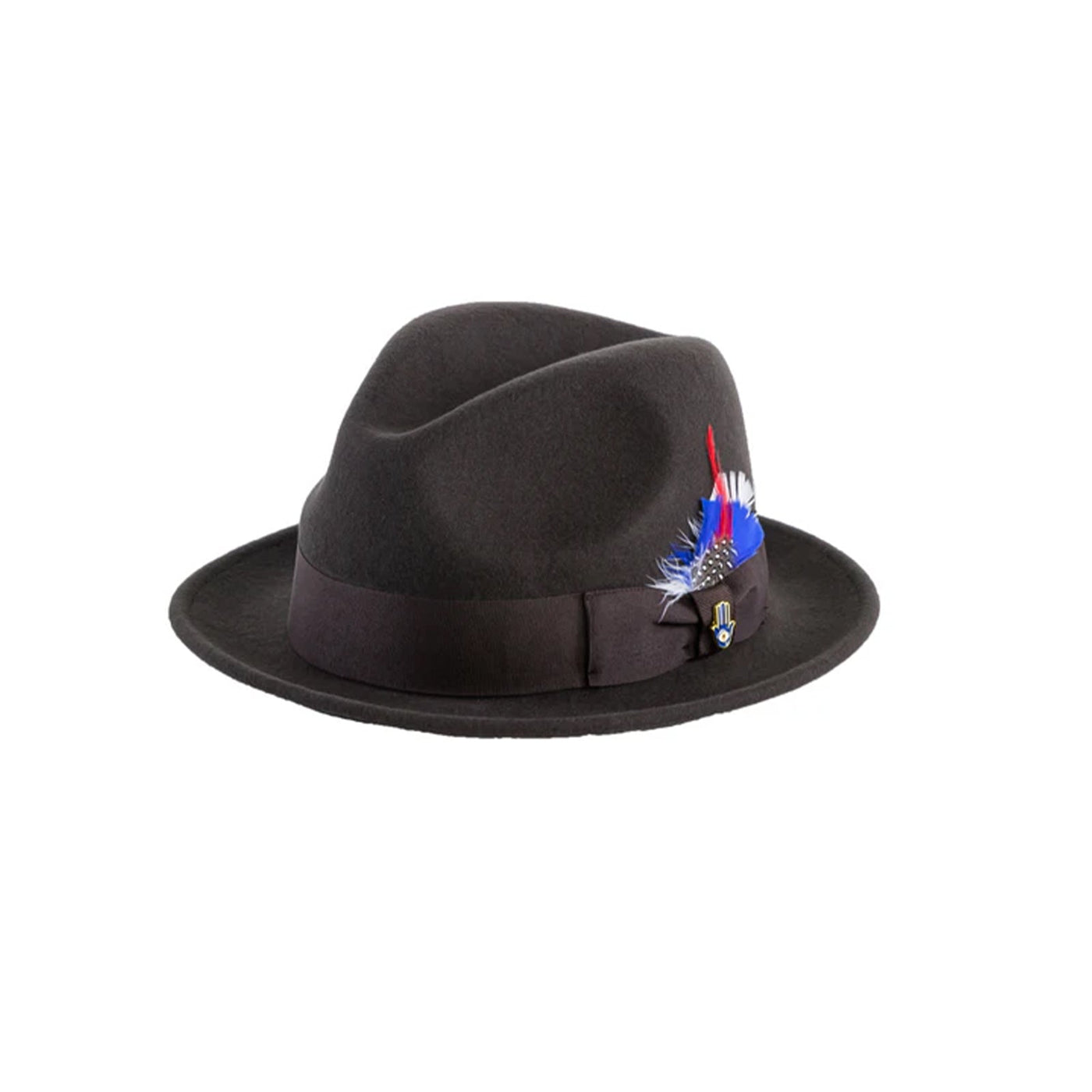 Mens Narrow Brim Crushable Wool Dress Hat Trilby Fedora in Brown