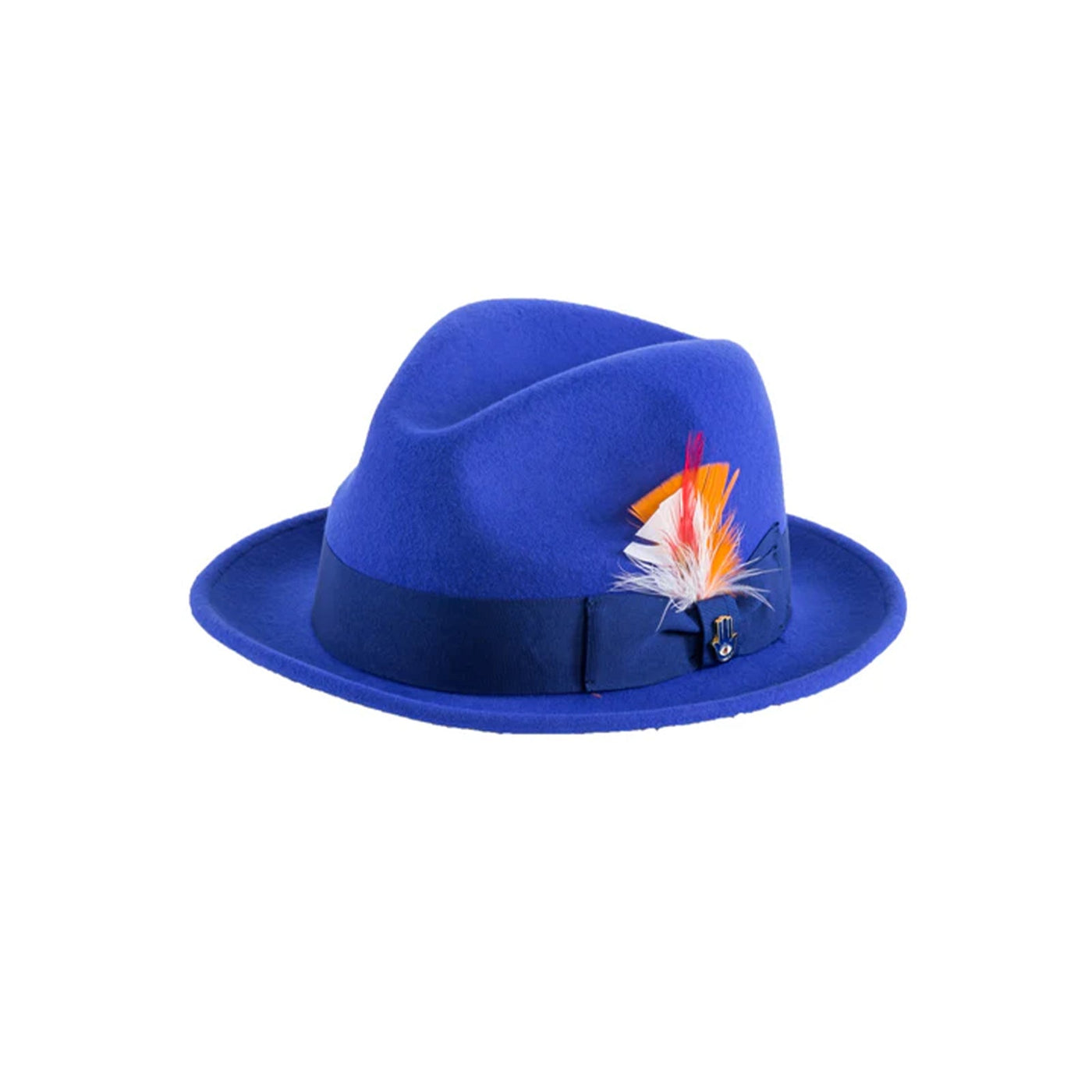 Crushable Royal Blue 100% Australian Wool Fedora Hat Small