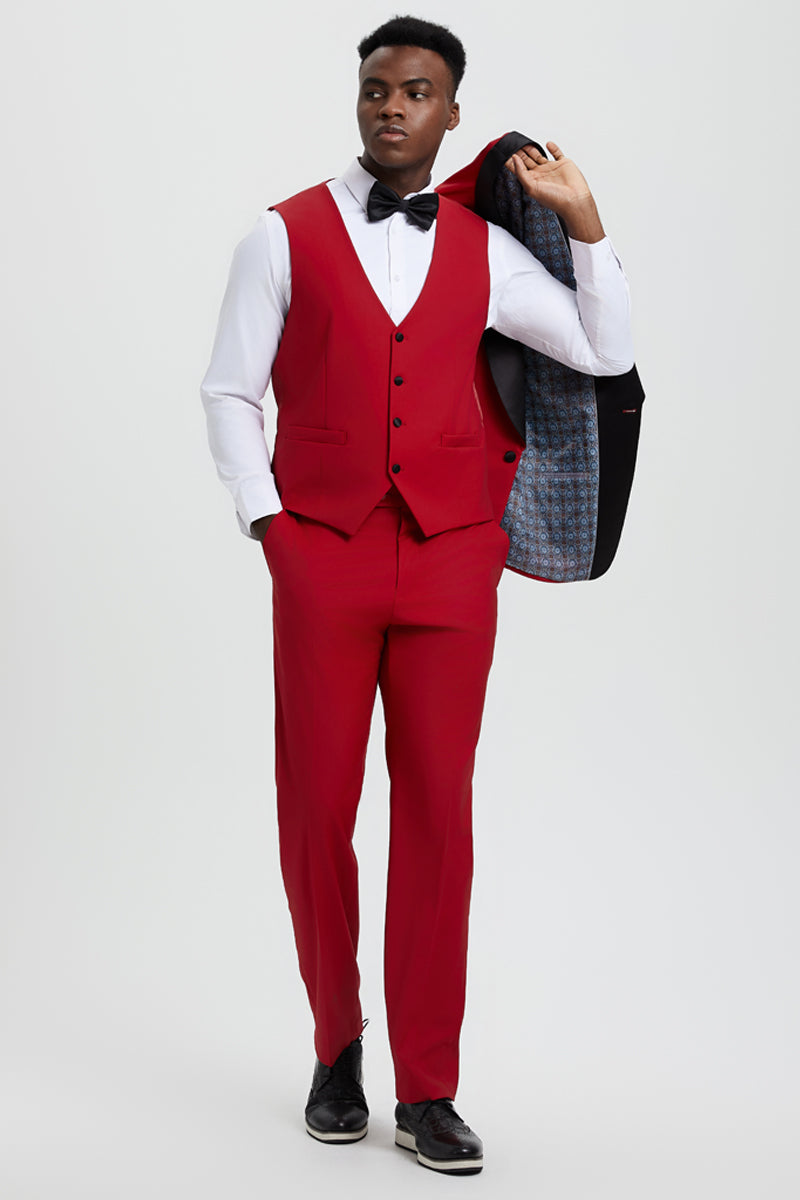 Men's Stacy Adams Vested One Button Shawl Lapel Designer Tuxedo in