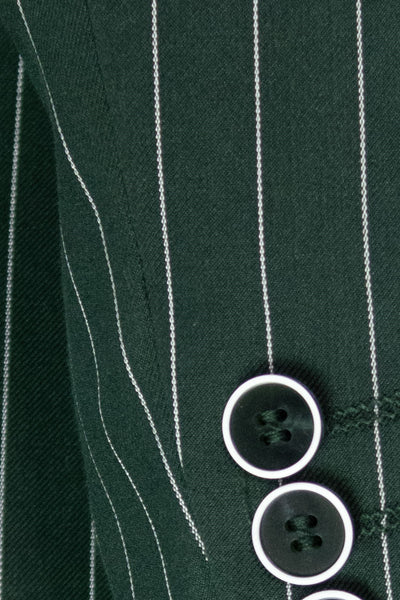 Men's Vested Bold Gangster Pinstripe Suit in Hunter Green