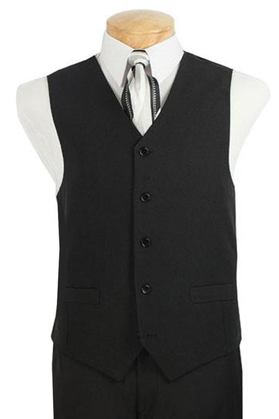 Men's Poplin Suit & Tuxedo Vest in Black