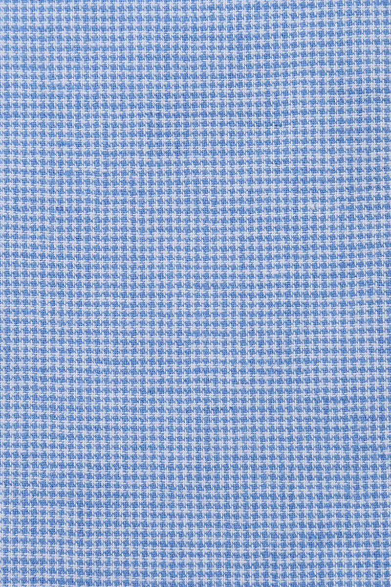 Mens Classic Two Button Linen & Cotton Summer Sport Coat Blazer in Sky Blue Houndstooth | CLOSE OUT 46S