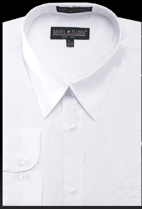 Men's Regular Fit Basic Dress Shirt in White