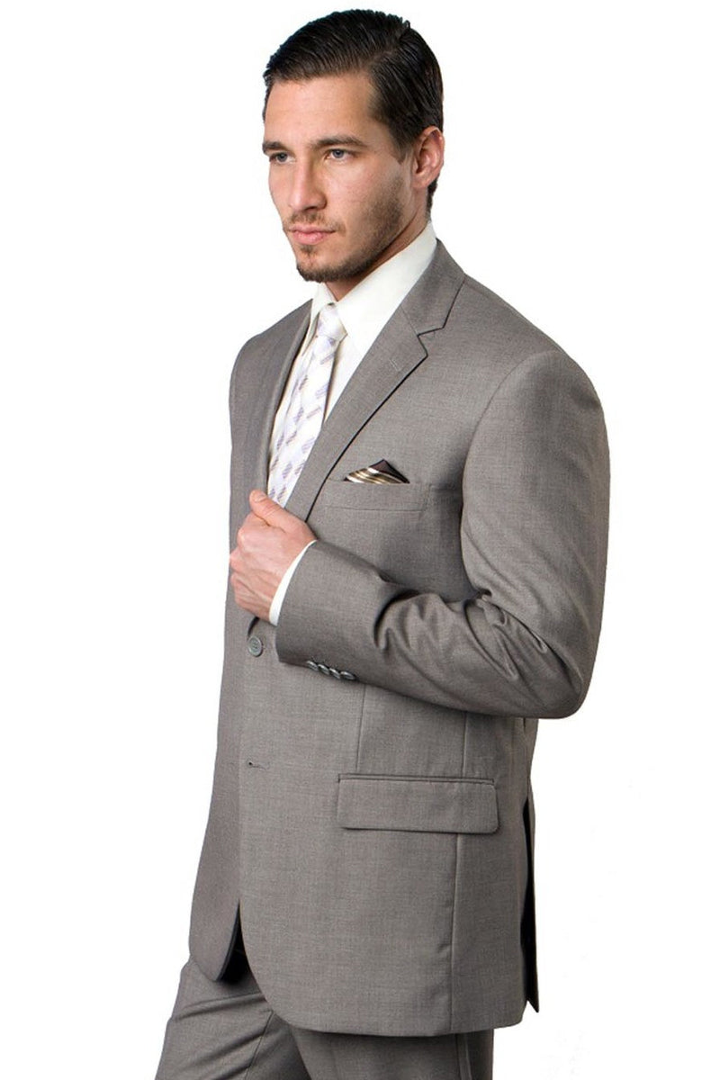 Men's Two Button Basic Modern Fit Business Suit in Sand