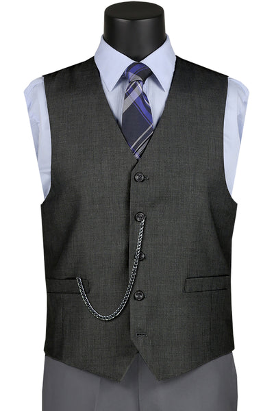 Men's Basic Suit Vest in Charcoal Grey