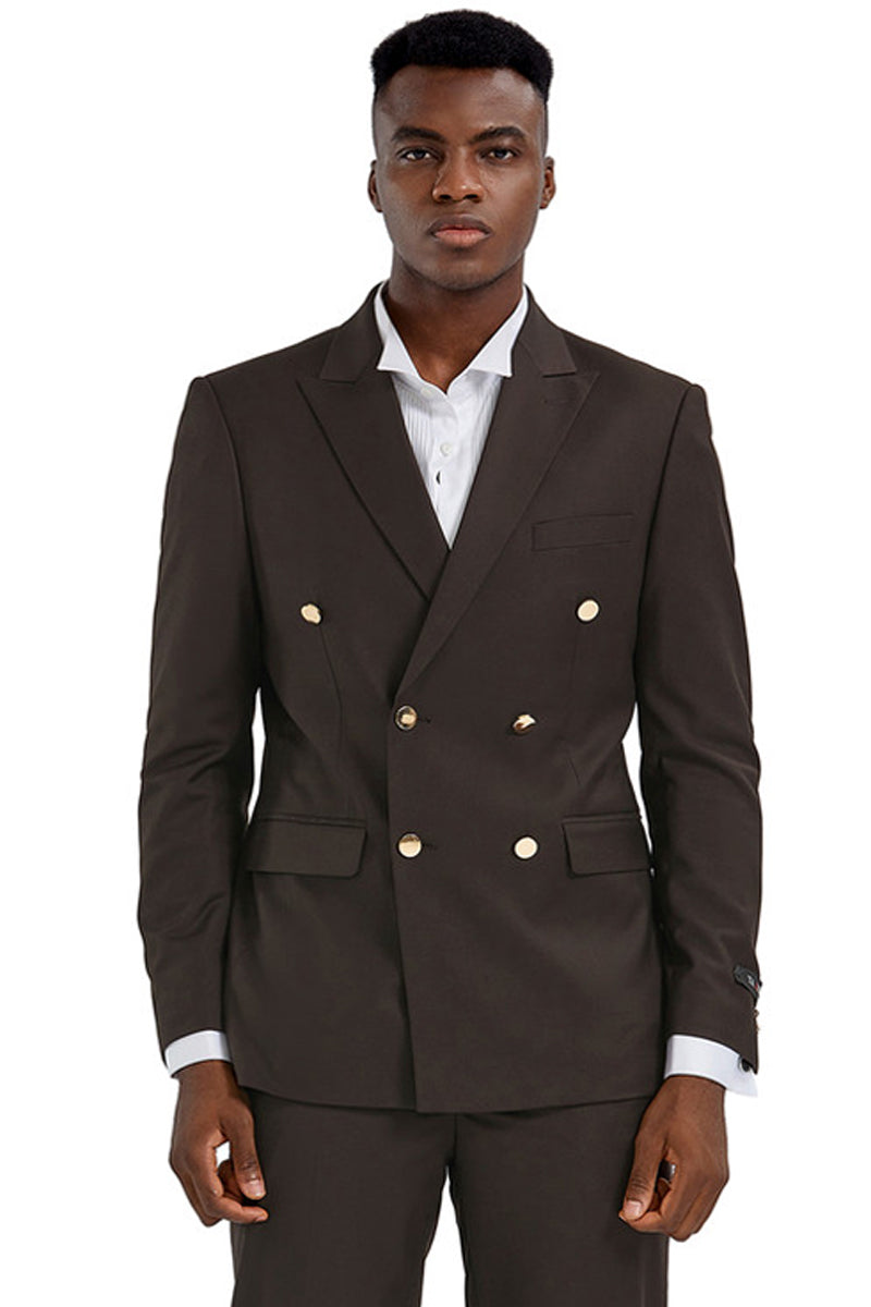 Plus Size Men's Two-Button Single Breasted Solid Colored Business Wedding Suit Set main image 1