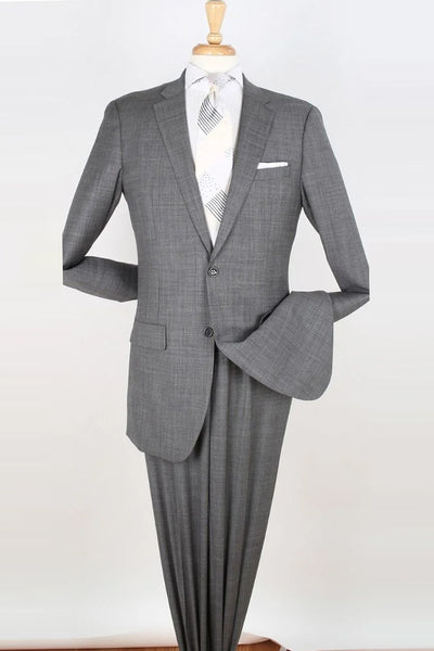 Mens Two Button Modern Fit Extra Long Suit For Tall Men in Light Grey