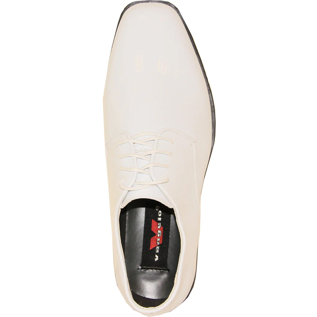 white dress shoe color Mens Classic Plain Square Toe Shiny Patent Tuxedo Dress Shoe in White 13M / White