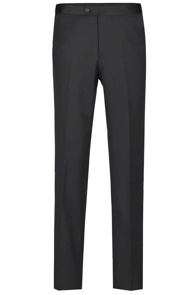 Mens Traditional One Button Slim Fit Peak Tuxedo in Black