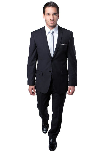 Men's Basic 2 Button Slim Fit Wedding Suit in Charcoal Grey