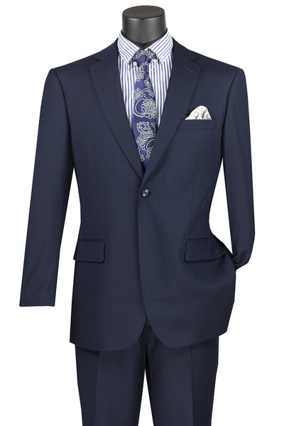 Mens Modern Fit 2 Button Suit in Navy Blue