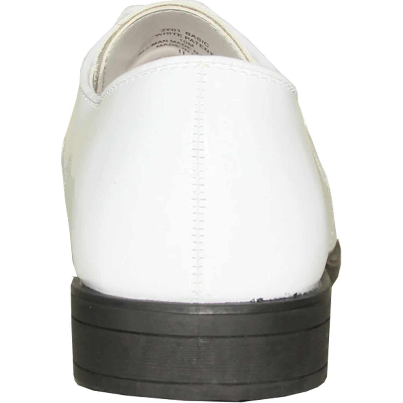 Mens Classic Formal Shiny Patent Tuxedo Shoe in White