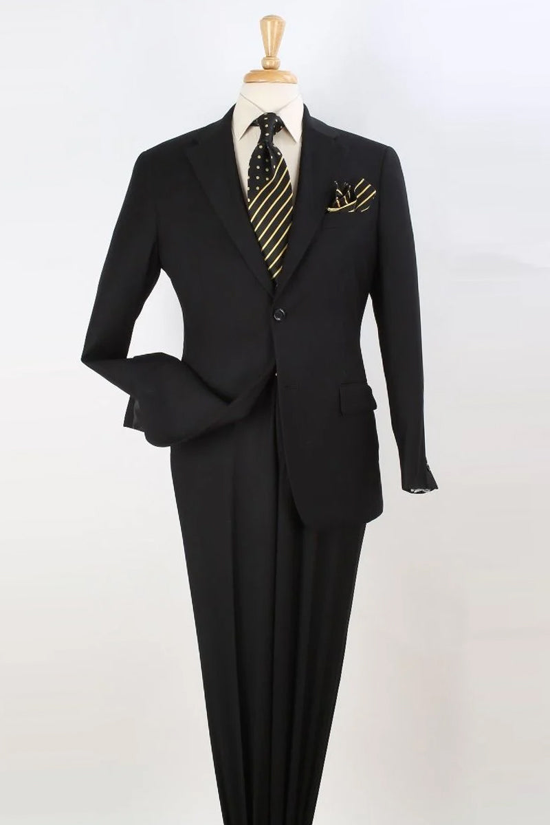 Mens Two Button Modern Fit Two Piece Suit in Black