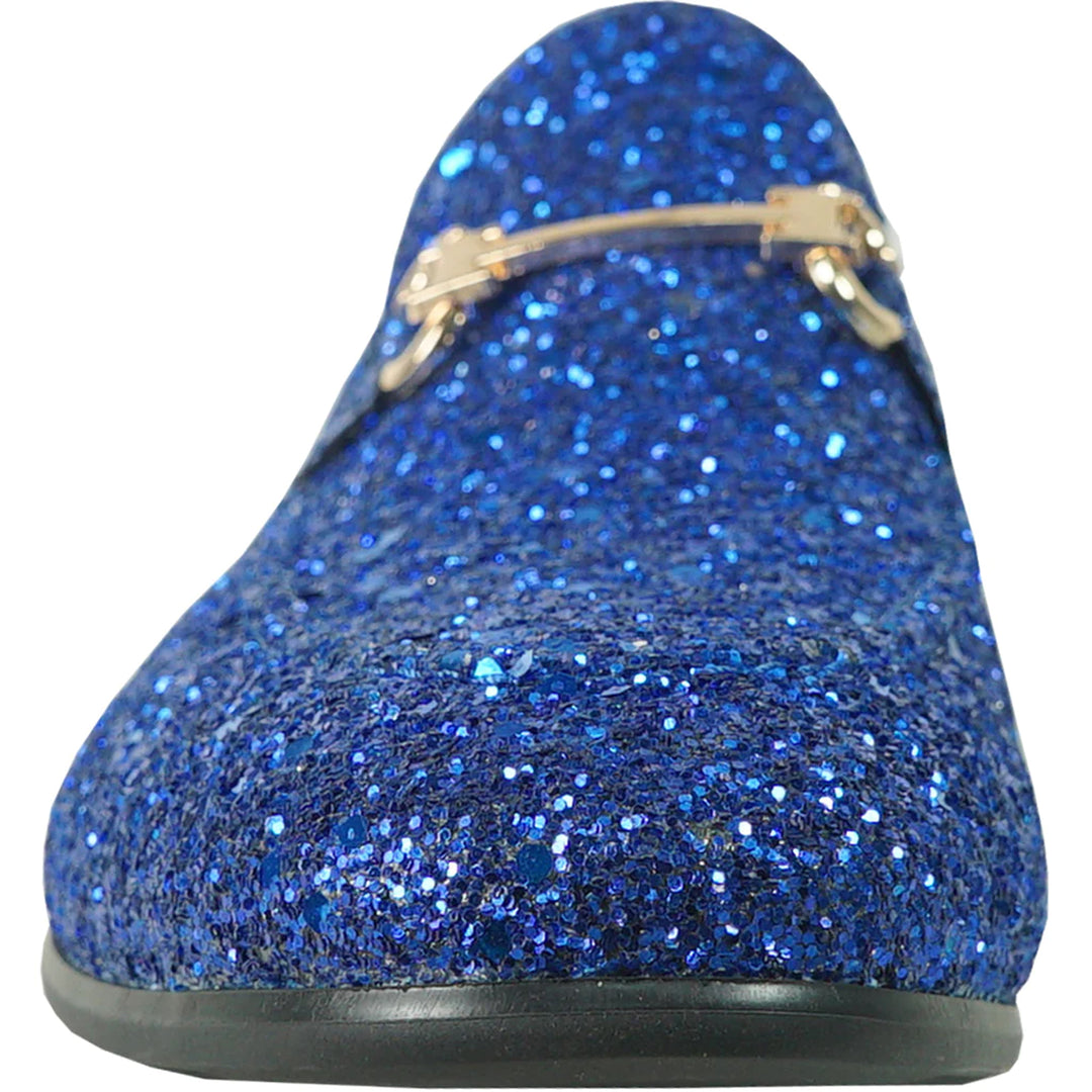 Mens Modern Glitter Sequin Prom Tuxedo Buckle Loafer in Royal Blue 11M / Blue Mens Modern Glitter Sequin Prom Tuxedo Buckle Loafer in Royal Blue 11M / Blue