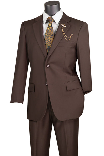 Mens Modern Fit 2 Button Suit in Brown