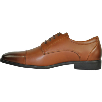 Mens Vintage Style Oxford Cap Toe Dress Shoe in Antique Brown