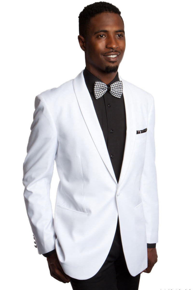 Men's One Button Shawl Dinner Jacket in White – SignatureMenswear