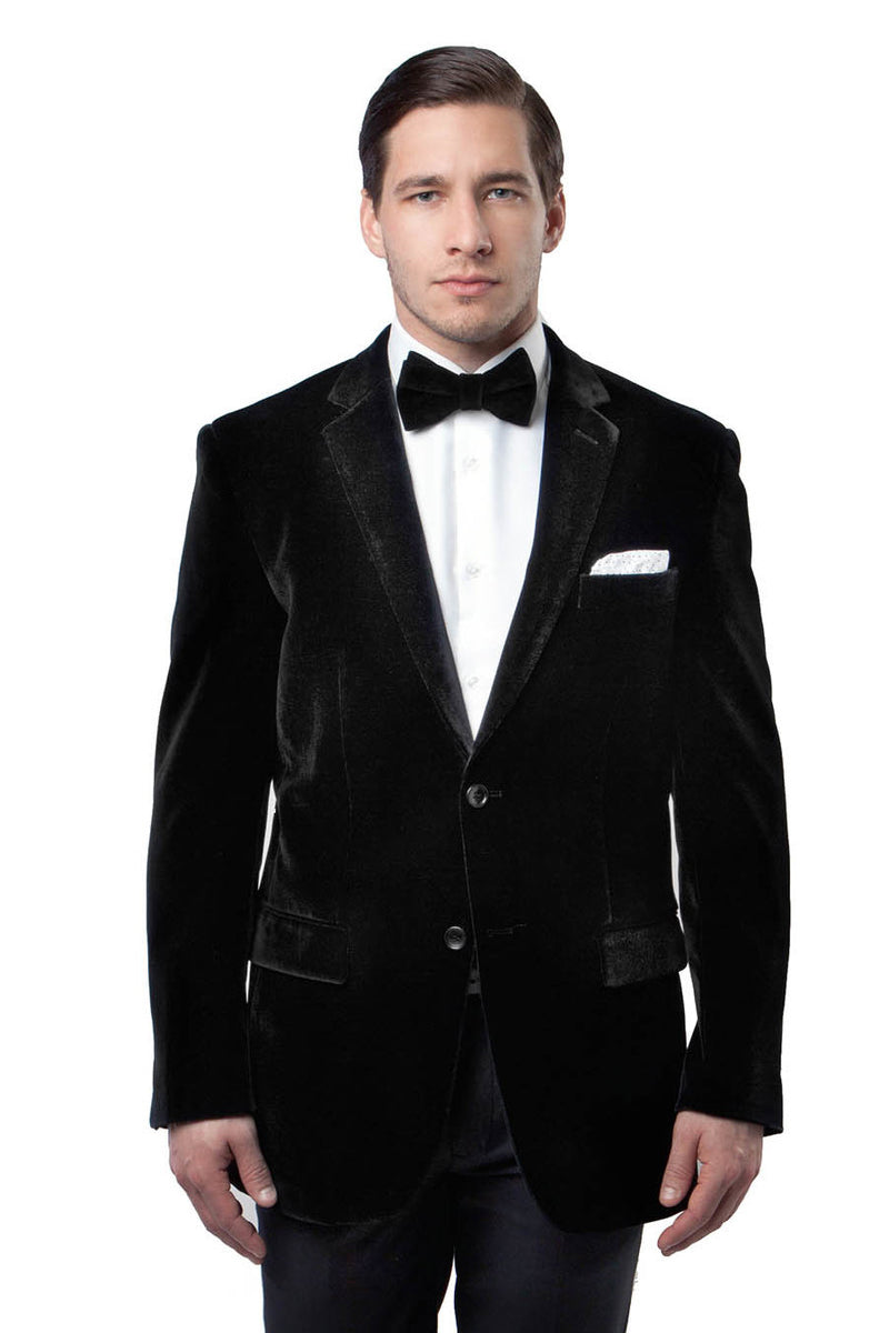 Men's Two Button Classic Velvet Blazer in Black – SignatureMenswear