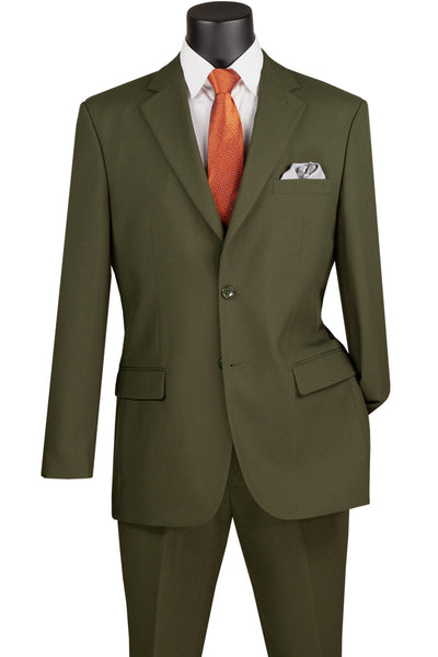 Mens 2 Button Classic Poplin Suit in Olive