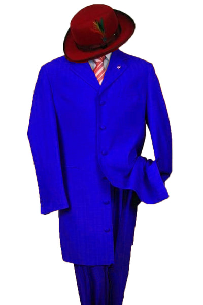 Mens 2PC Classic Long Fashion Zoot Suit in Royal Blue