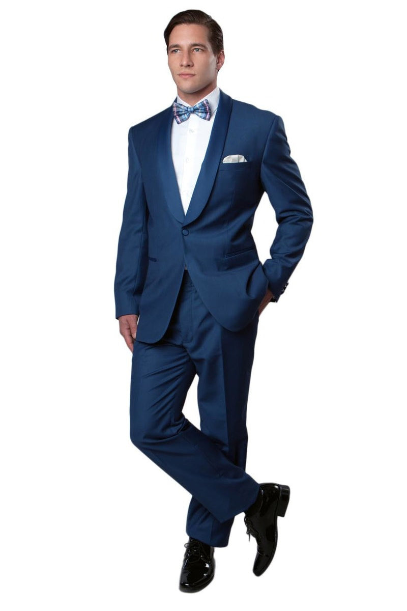 Men's Classic Slim Fit Shawl Lapel Tuxedo in Midnight Blue