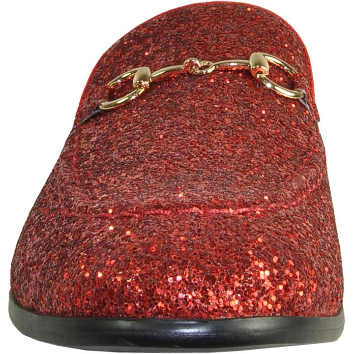 Mens Modern Glitter Sequin Prom Tuxedo Loafer in Red  display picture 1