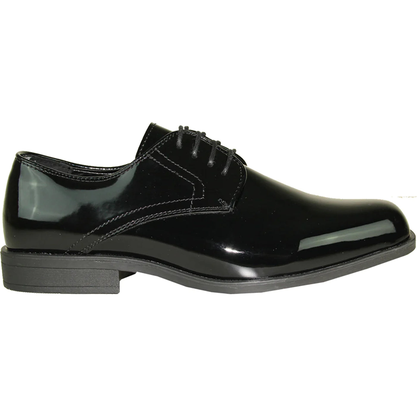 Mens Classic Formal Shiny Patent Tuxedo Shoe in Black