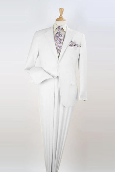 Mens Two Button Modern Fit Two Piece Suit in White