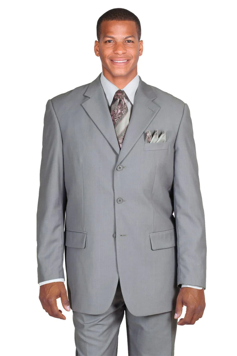 Mens Classic 3 Button Regular Fit Suit In Grey – Signaturemenswear