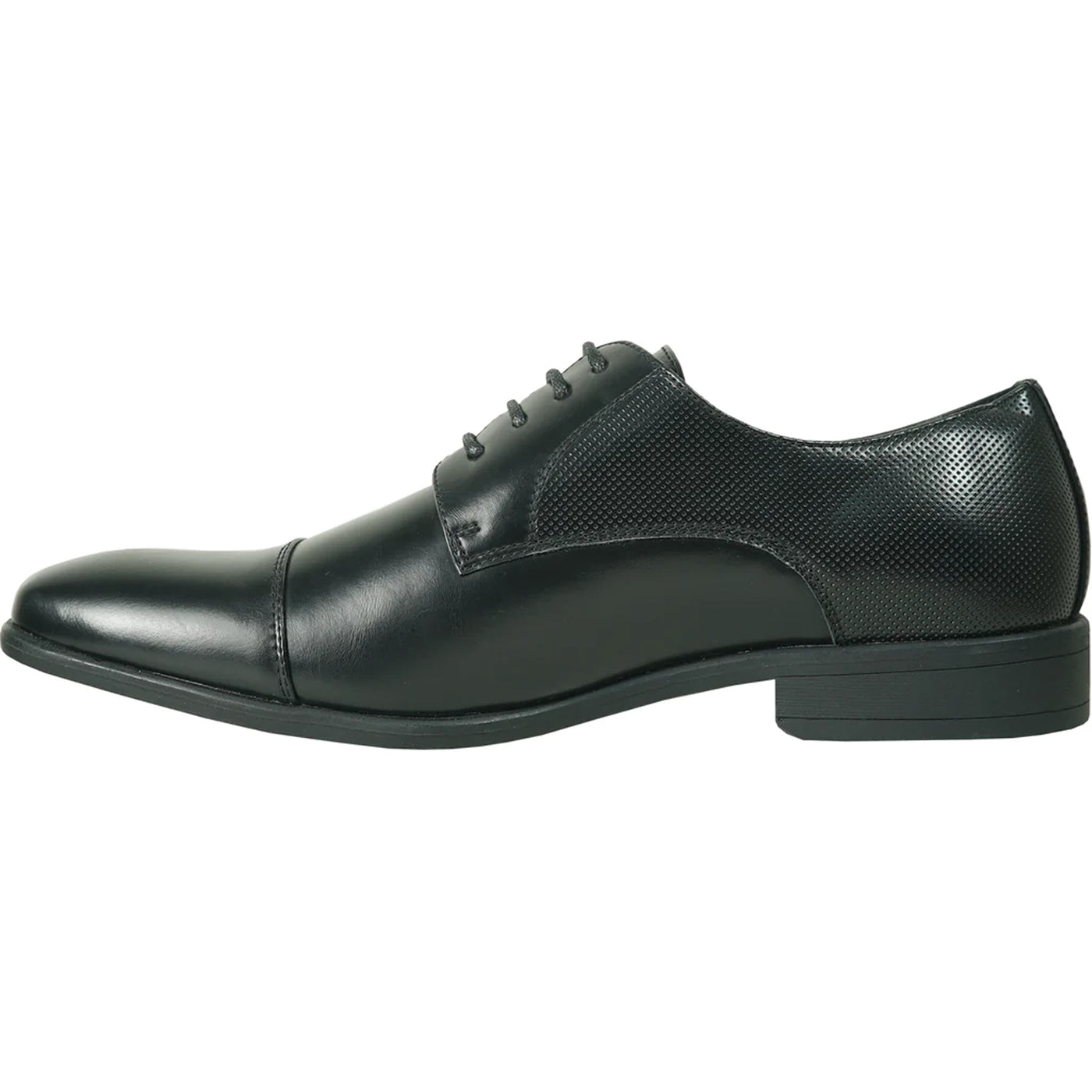 Mens Antique Cap Toe Lace Up Oxford Dress Shoe in Black