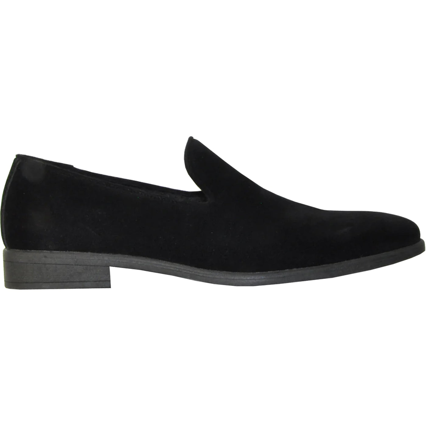 Mens Vegan Suede Wedding & Prom Slip On Loafer Dress Shoe in Black