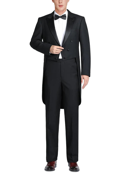 Mens Classic Full Dress Tail Tuxedo in Black
