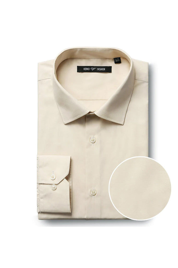 Mens Classic Fit Spread Collar Dress Shirt in Taupe, 18-18.5-32-33 / Taupe Mens Classic Fit Spread Collar Dress Shirt in Taupe, 18-18.5-32-33 / Taupe