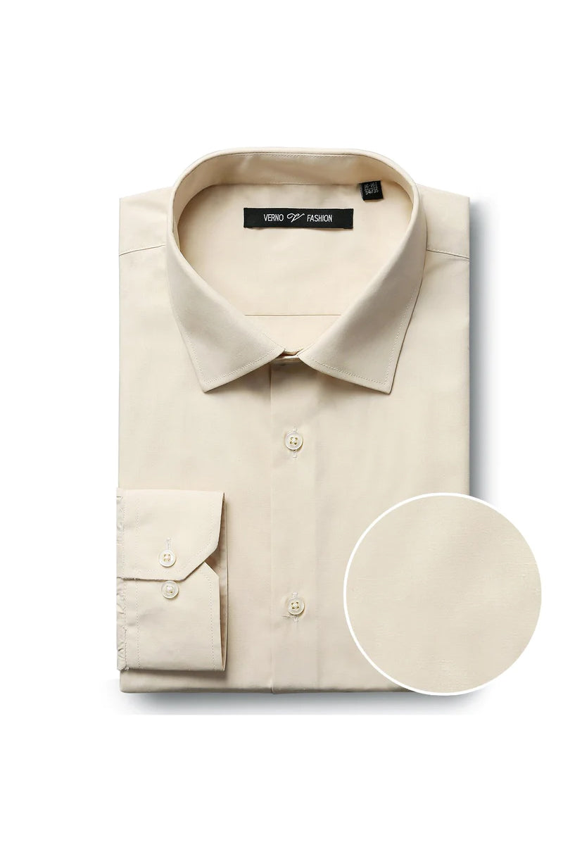 Mens Classic Fit Spread Collar Dress Shirt in Taupe, 18-18.5-32-33 / Taupe
