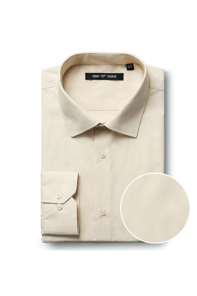 Mens Classic Fit Spread Collar Dress Shirt in Taupe