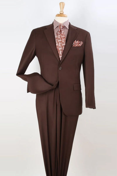 Mens Two Button Modern Fit Wool Feel Suit in Light Brown