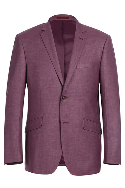 Mens Two Button Slim Fit Two Piece Suit in Burgundy Berry Mauve
